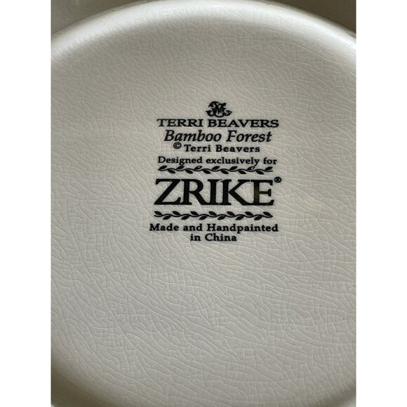 Set of 4 ZRIKE BAMBOO FOREST Hand painted 8" Plates Terri Beavers - Picture 5 of 8